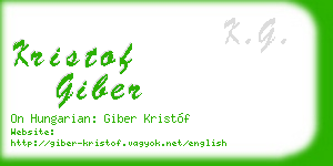kristof giber business card